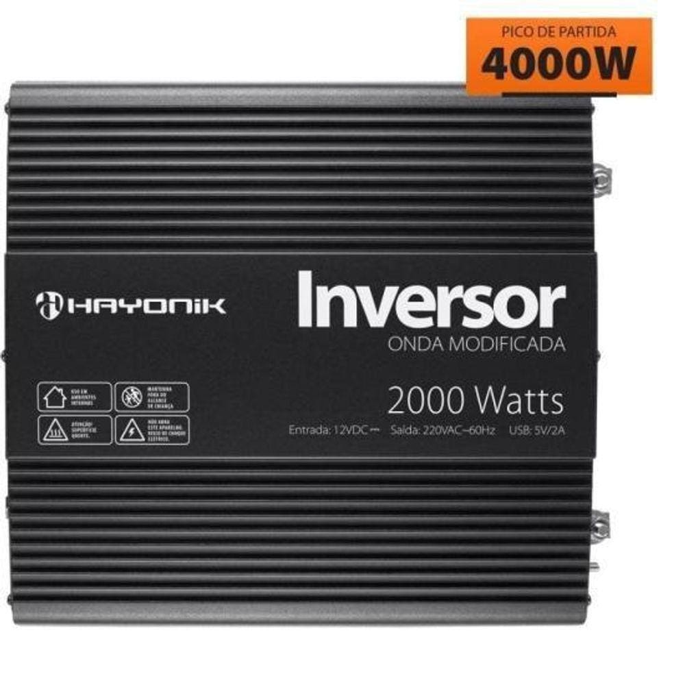 Inversor De Onda Modificada 2000w 12vdc-220v Pw11-5 Off Grid Hayonik [f003]