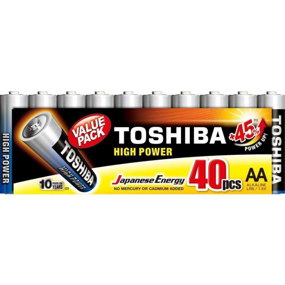 Pilha Alcalina Aa Toshiba Lr06Gcp Com 40