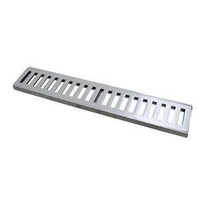 Ralo Grelha Linear Com Caixilho Em Alumínio Polido 10x50cm