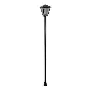 Poste E Luminária Colonial Romana De Jardim Preto 300cm