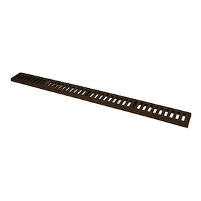 Ralo Grelha Linear Com Caixilho Em Alumínio Marrom 15x100cm
