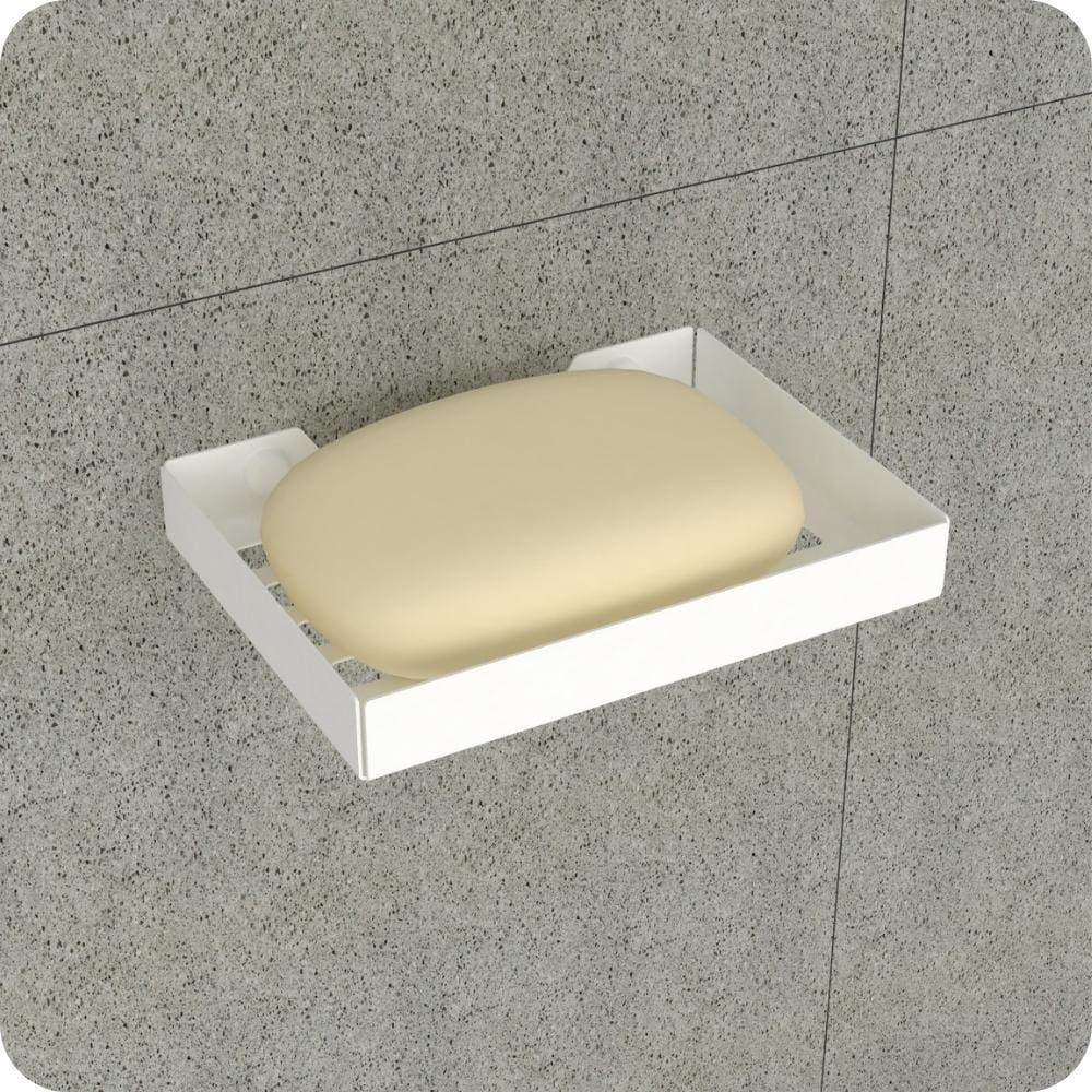 Porta Sabonete Saboneteira Inox Parede Banheiro Branco Max