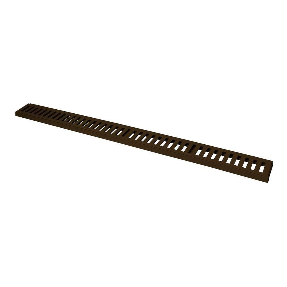 Ralo Grelha Linear Com Caixilho Em Alumínio Marrom 20x100cm