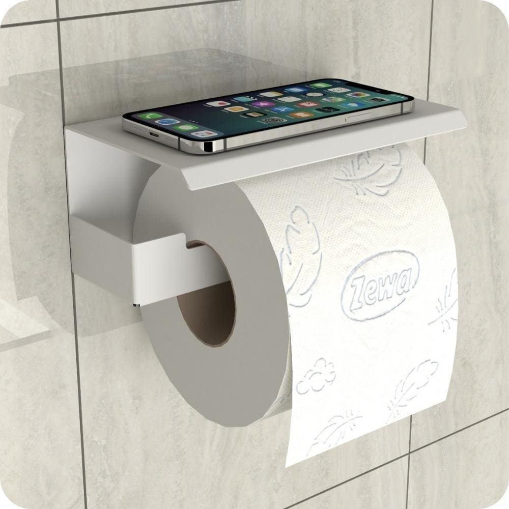 Suporte Papel Higiênico Adesivo Colar Na Parede Branco Elg