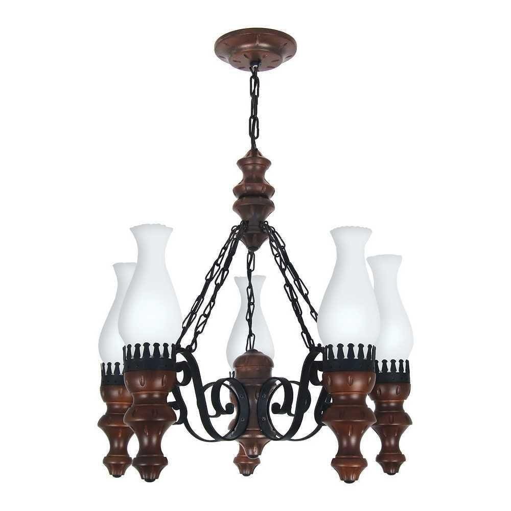 Lustre Rústico Envelhecido 5 Lâmpadas 805E