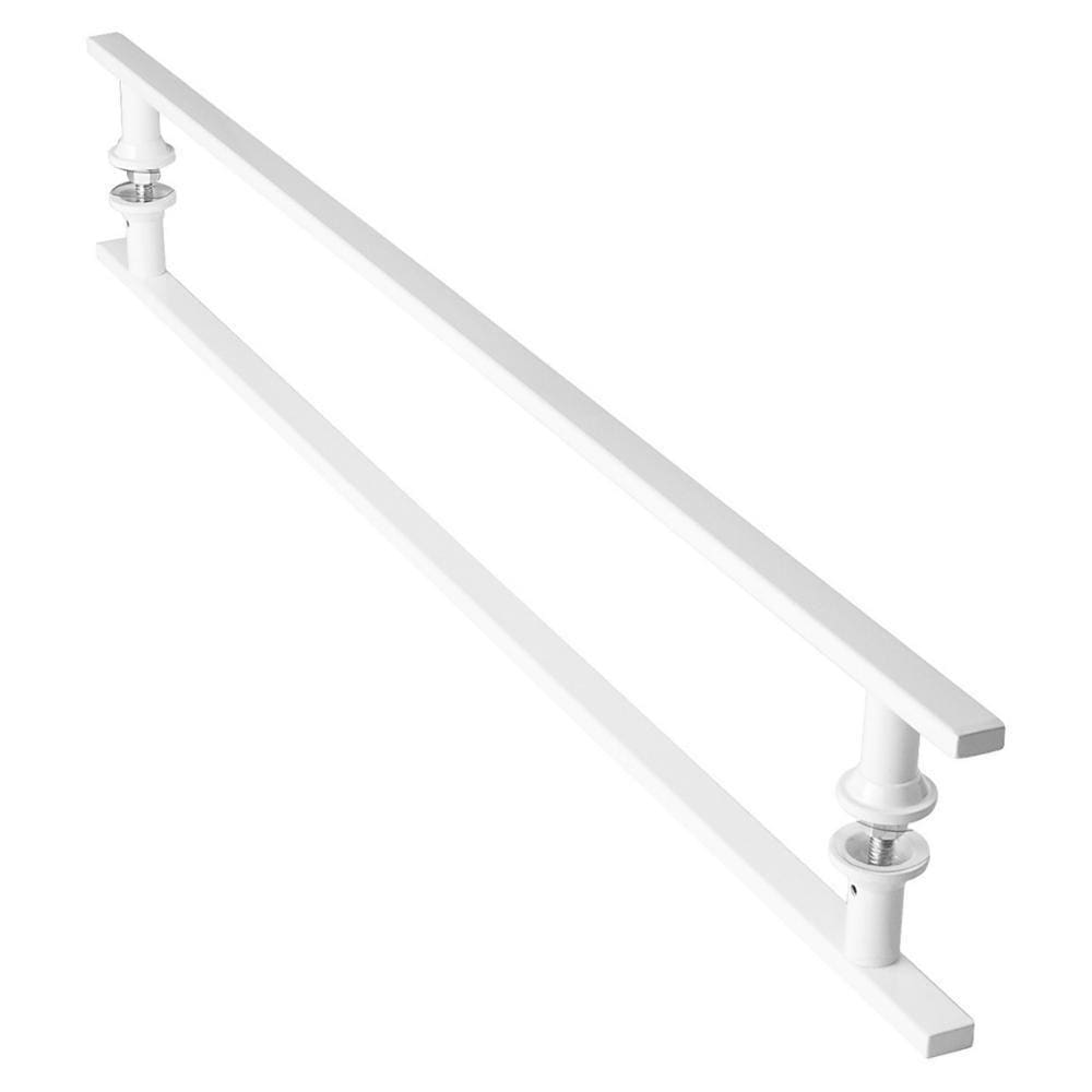 Puxador De Porta Branco Vidro Pivotante Madeira 1 Metro M.S