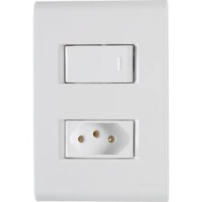 Conjunto 4x2 C- 1 Interruptor E 1 Tomada 2p T 10 A 250 V Tramontina Liz Branco 120 Unidades
