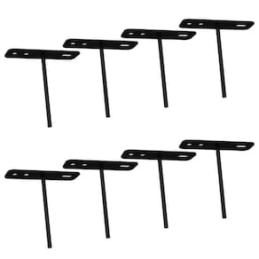08 Suportes Espetos Estacas Chão Refletor - 08 Cjts - Preto