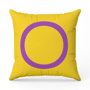 Almofada Avulsa Cheia Estampada Bandeiras Lgbt Cores 45cm X 45cm Com Refil Cor Intersexual