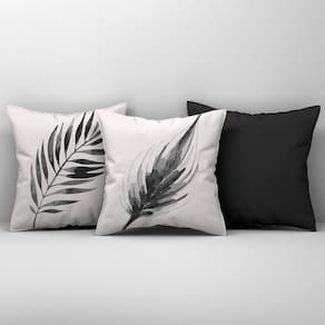 Kit Trio Capas De Almofadas Estampadas Em Veludo Suede 45cm X 45cm - Decoração Para Sala Cor Cinza
