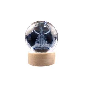 Luminária Abajur Nossa Senhora LED USB Globo Decorativo