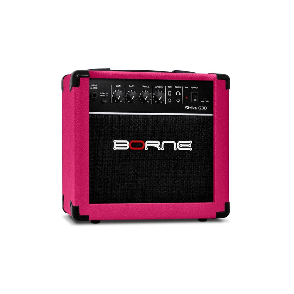 Amplificador Borne Strike G30 Para Guitarra De 15w Cor Rosa 110v/220v
