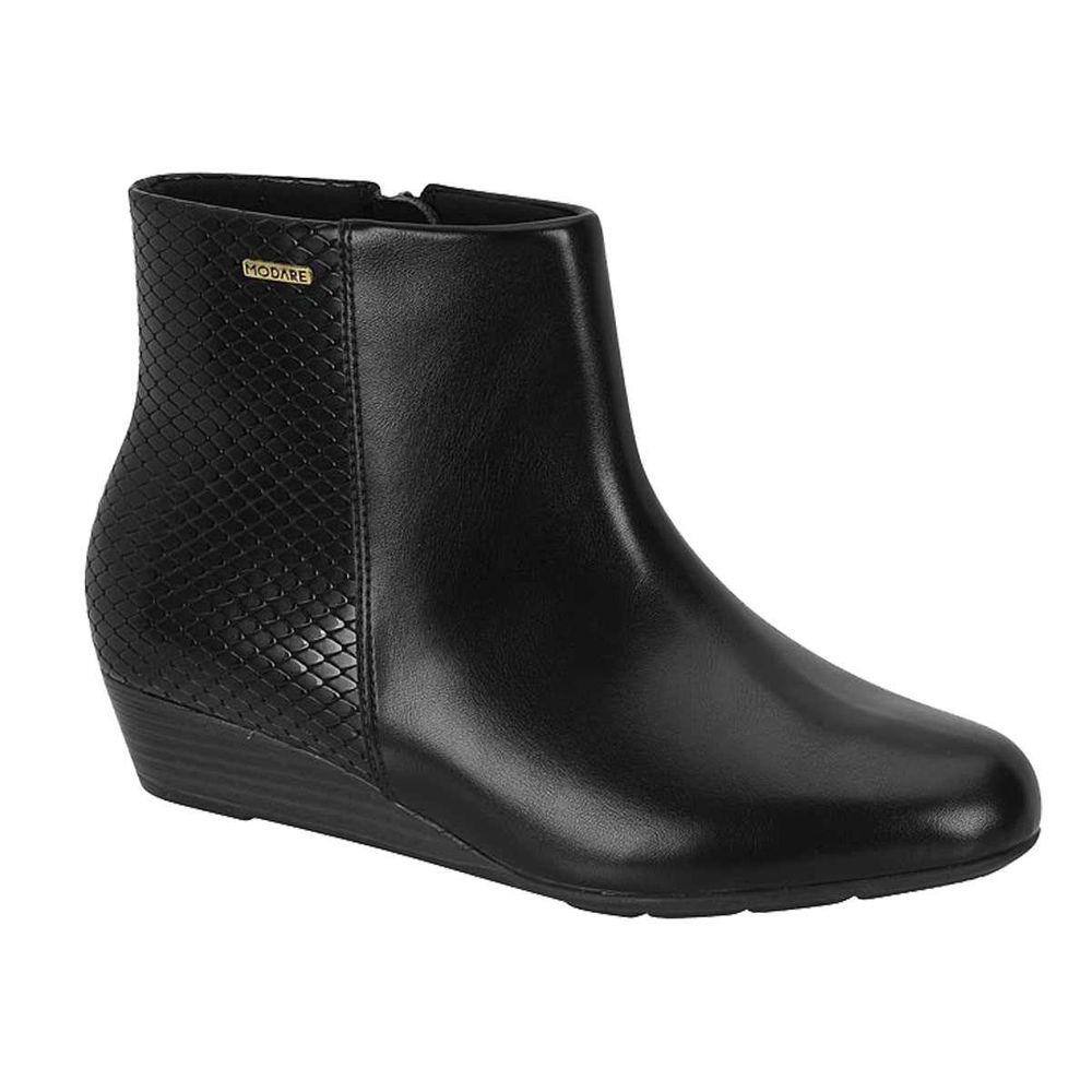 Bota Feminina Cano Curto Modare Conforto Napa Snake Nevada