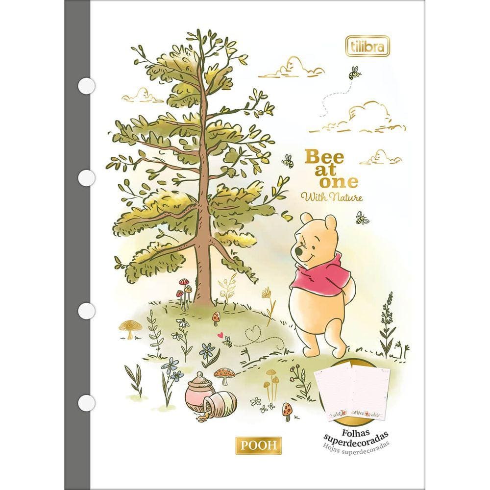 Refil Tiliflex para Caderno Argolado Colegial Pooh 80 Folhas Tilibra 50734