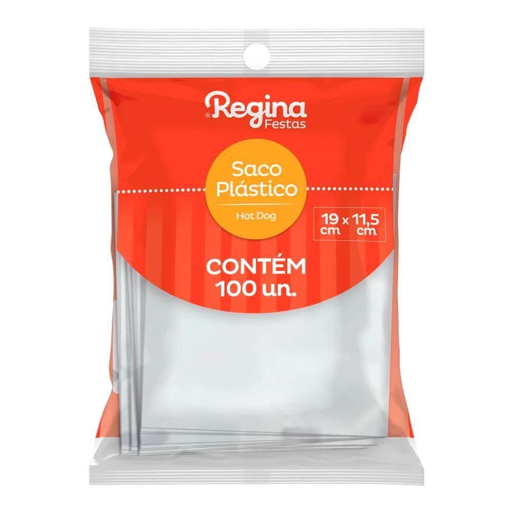 Sacos Plástico Hot Dog E Lanches 100Un 19X11,5Cm