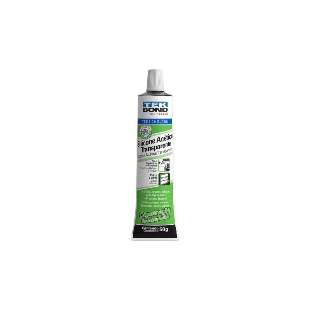 Adesivo De Silicone Acético Construção 50g Transparente - Tekbond