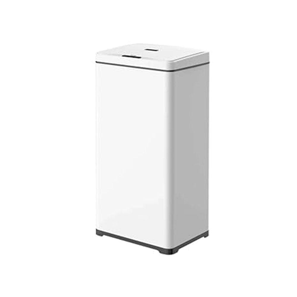 Lixeira Grande De Aço Inox Branca 50l Tampa Automática