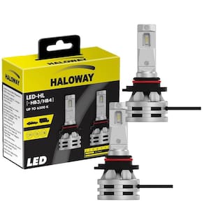 Par Lâmpada Haloway LED HB3/4 Luz Branca 12V 12,5W 6500K