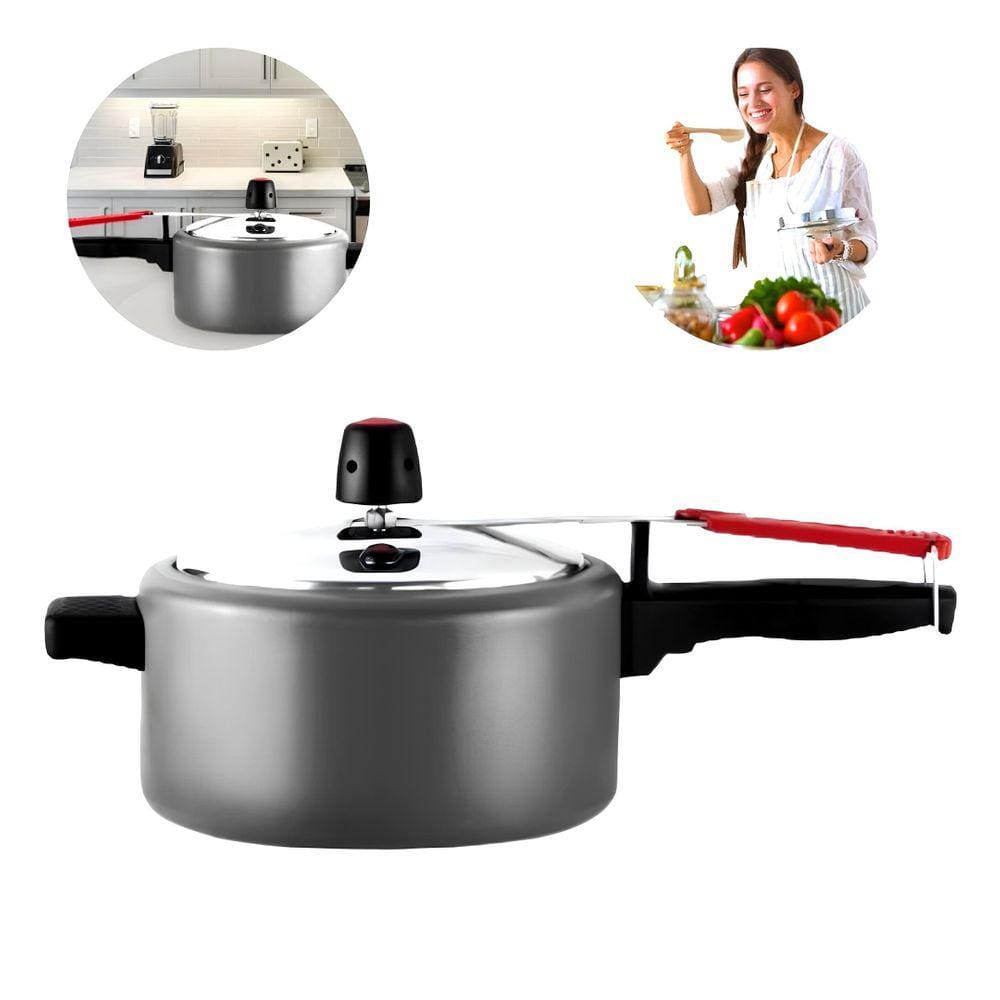 Panela de Pressão Antiaderente 3,0 Litros Fechamento Interno Segura Dupla Válvula Cozinha Casa Não Gruda Fogão Top Chef