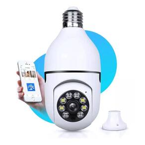Câmera Wifi Lâmpada Segurança 360 Full Hd Visão Noturna