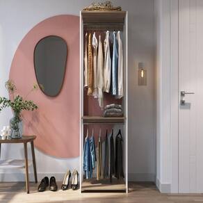 Módulo para Closet com Cabideiro e Prateleira 183x45x57cm Prodecor Banco/Montana