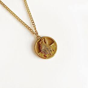 Colar Pingente Medalha Omolú Banhado A Ouro Amarelo