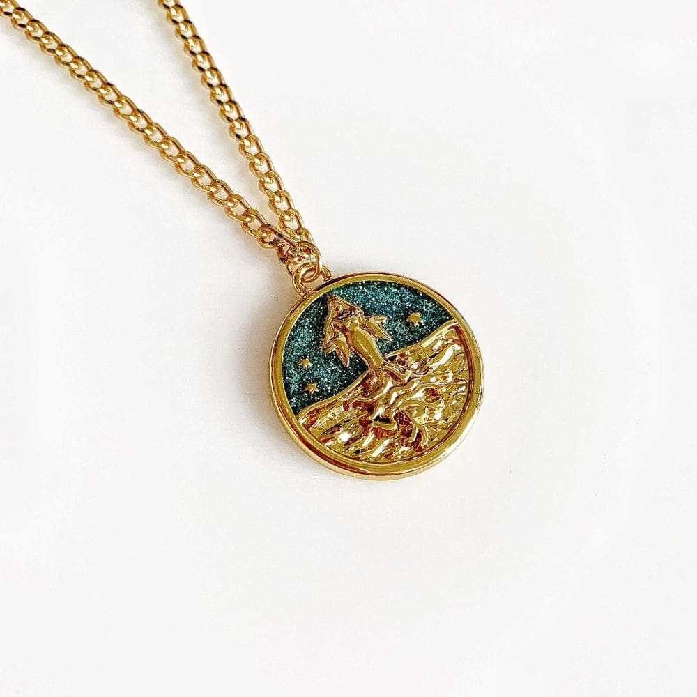 Colar Pingente Medalha Iemanjá Banhado A Ouro Amarelo