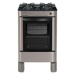Fogão Esmaltec ágata Glass 4 Bocas Inox Forno Limpa Fácil E Acendimento Automático