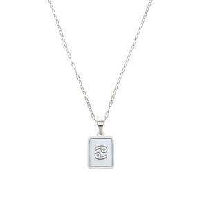 Colar Signo Madrepérola Corrente -Aço - Câncer