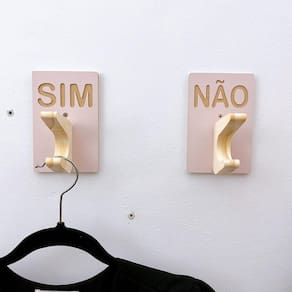 12 Ganchos Sim Não Provador de loja roupas boho premium rosa