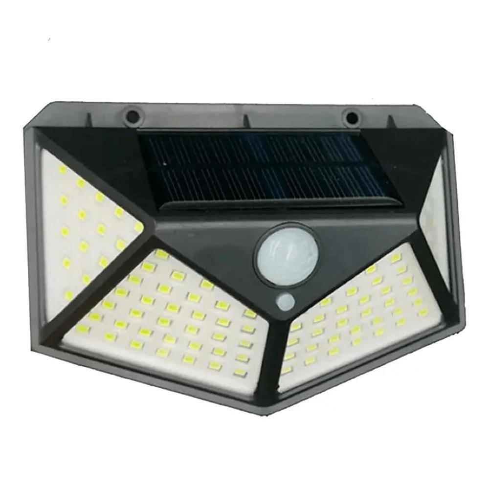Luminária Solar Parede 100 Led Sensor Presença 3 Funções Cor