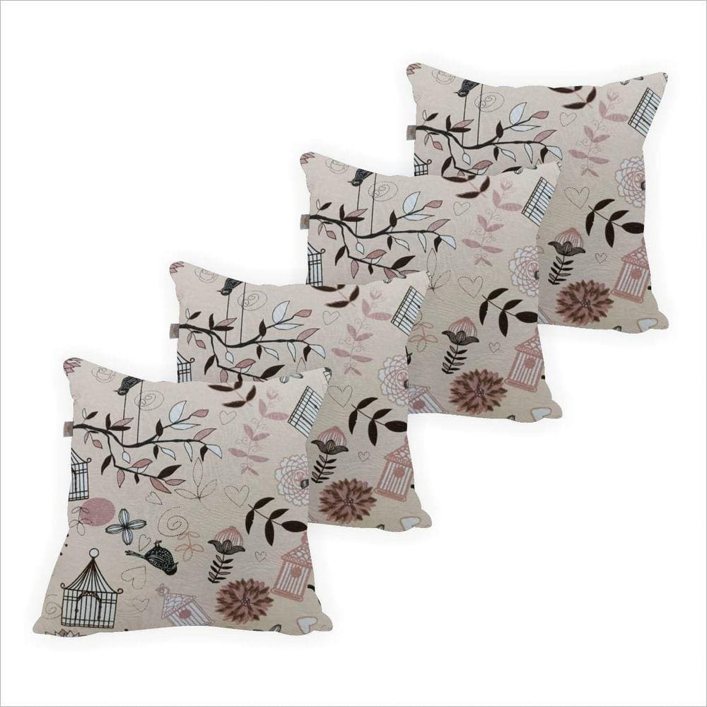 Capa De Almofada Jacquard Estampa Bird