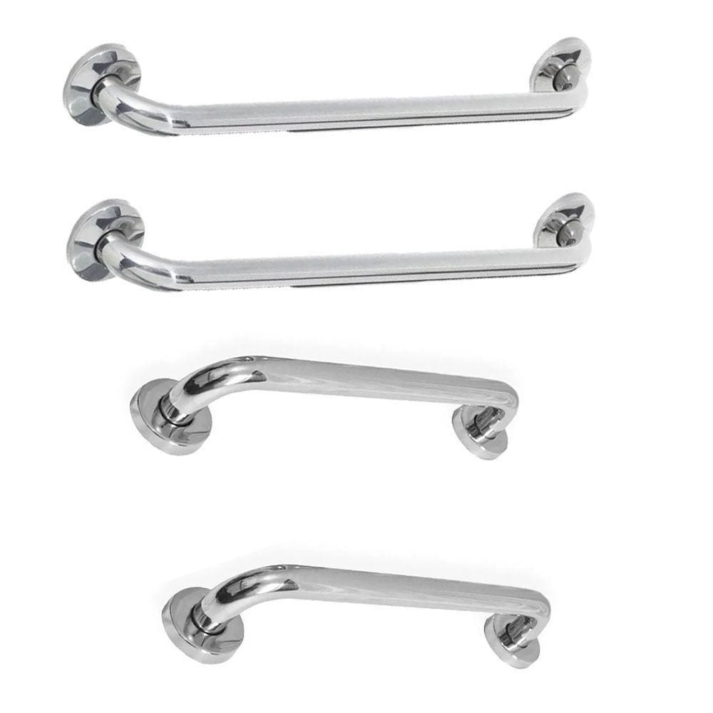 Alça Barra De Apoio Inox Banheiro Kit 4 Uni Cadeirante Segurança Gestante Criança Acessibilidade