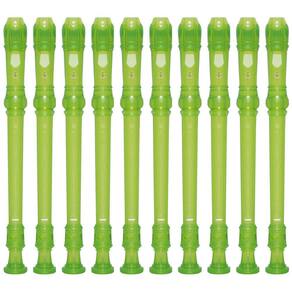 Kit 10 Flautas Doce Soprano Barroca Em C YRS-20B Verde Yamaha