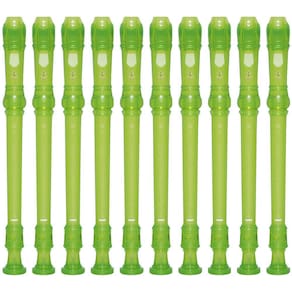 Kit 10 Flautas Doce Soprano Germânica Em C YRS-20G Verde Yamaha