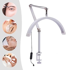 Luminaria Meia Lua Estetica Mesa Spa Arco 3 Tons Ajustavel Salao Beleza Suporte Celular Limpeza