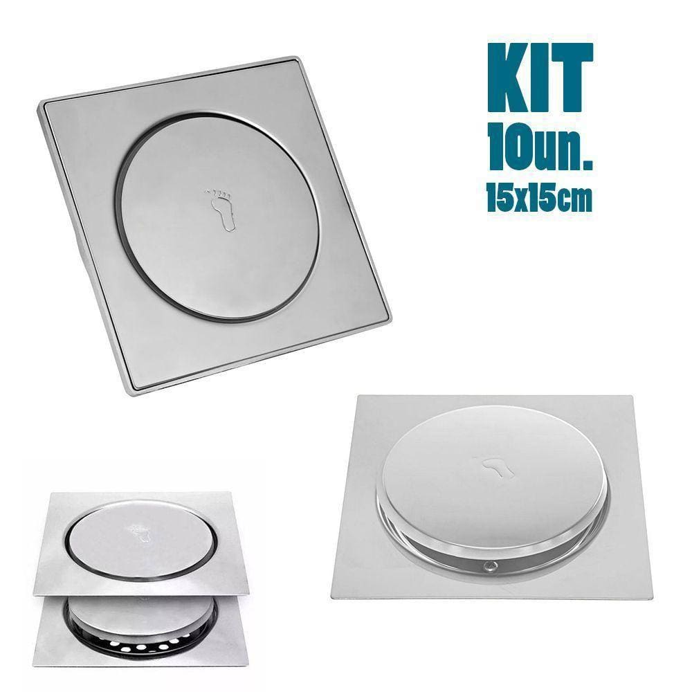Ralo Click Aço Inox Inteligente 10 Un. Pop Up 15x15 Banho Banheiro