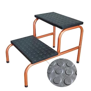 Escadinha Para Uso Residencial 2 Degraus Esmaltada Cor Bronze Medcombo