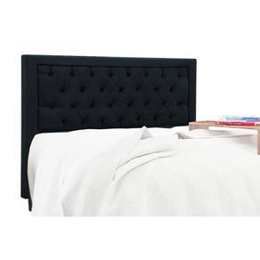 Cabeceira Cama Box Estofada Casal Casal Baronesa Casal - Suede Negro - Simbal