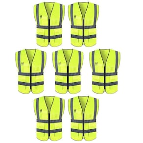 Colete Refletivo Sinalizador Kit 7 Unidades Epi Segurança Proteçao Blusao Fluorescente Obra