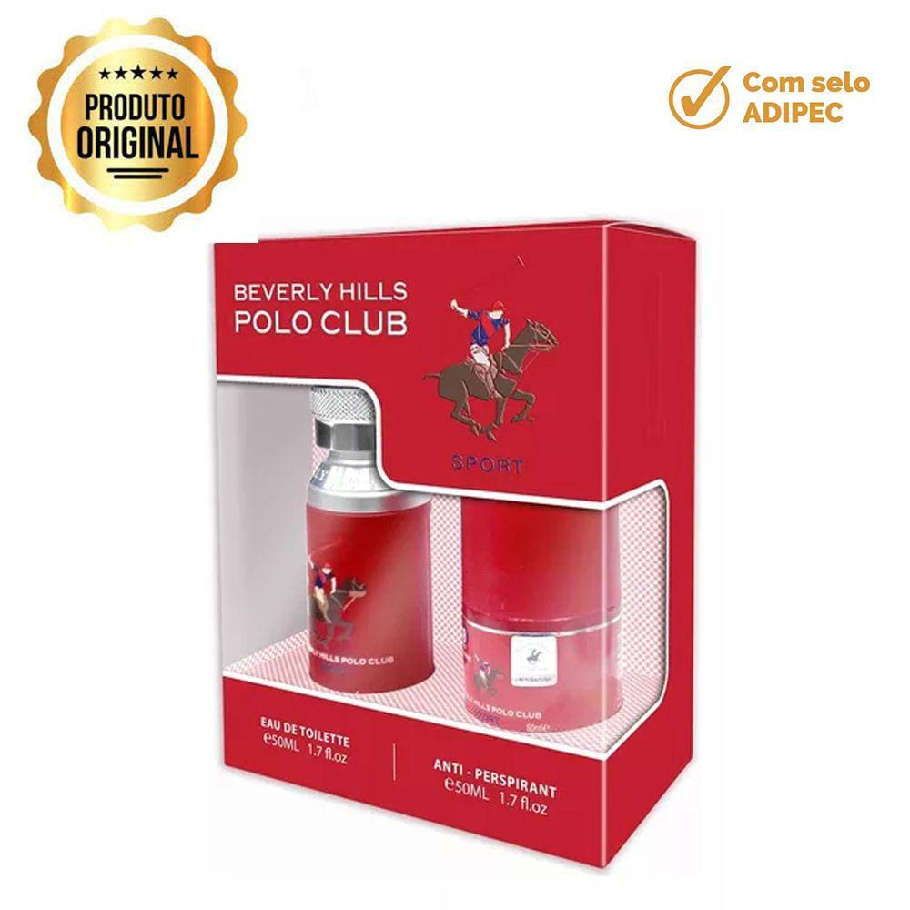 Kit Perfume Beverly Hills Polo Club Sport 1 Men 50ml + Deodorant Roll On