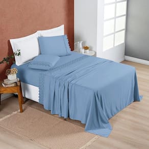 Jogo Cama Queen Cherry Bordado Inglês 4 Pçs Seren