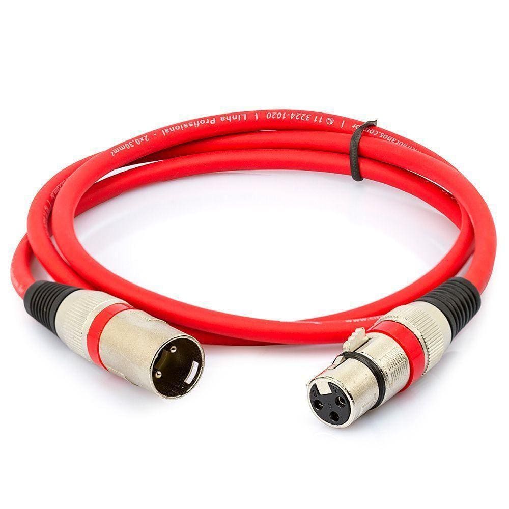 Cabo Canon Macho X Fêmea Balanceado Vermelho - 1 Metro