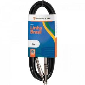 Cabo Para Instrumentos Hayonik Linha Brasil P10 X P10 3m Preto