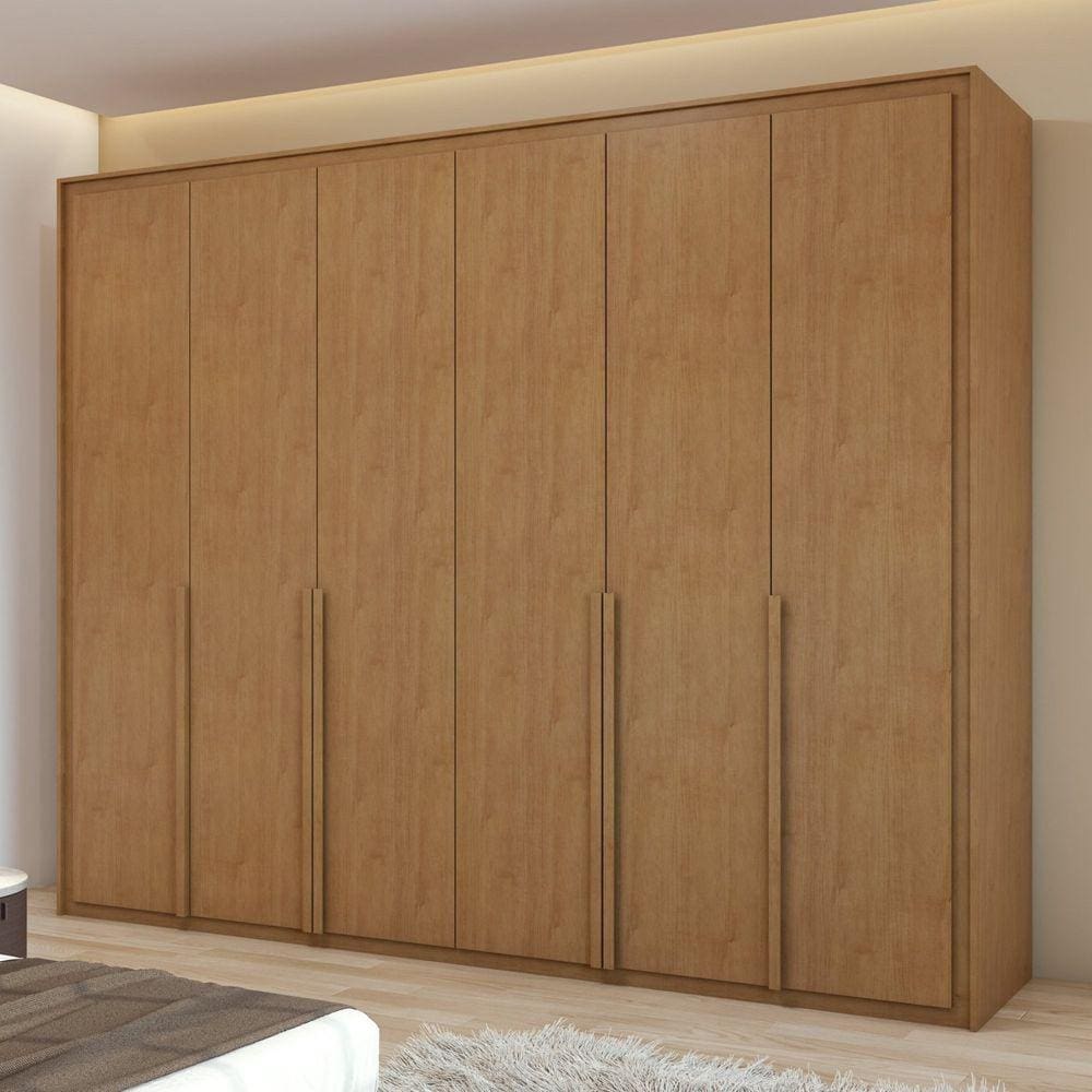 Guarda-Roupa 6 Portas 6 Gavetas 100% MDF Imperatore Amêndoa Clean