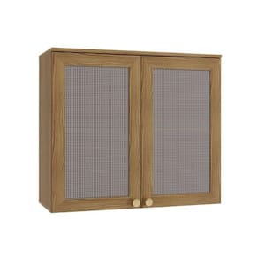 Armário Aéreo p/ Cozinha Botanic M633 c/2 Portas c/Tela 80cm Nogueira - Kappesberg