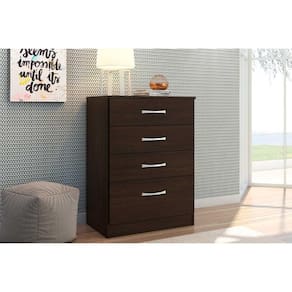 Cômoda de Quarto Astral c/ 4 Gavetas Ébano Touch - Demóbile