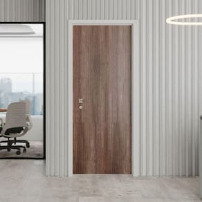 Folha de Porta de Madeira 210x80cm Espessura 3,5cm MSO Eucaplac Eucatex Noce Ebano