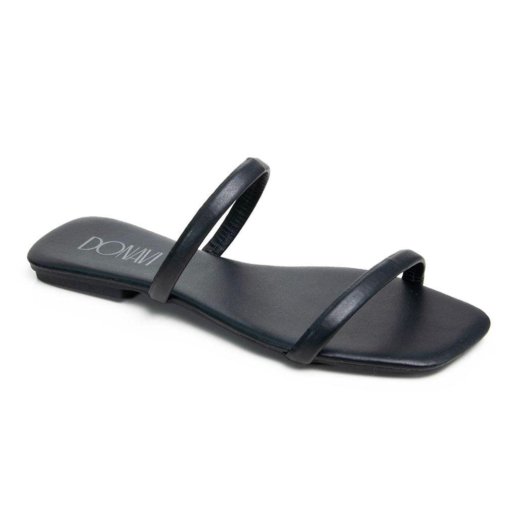 Rasteira Jacqueline duas tiras Preta 2596