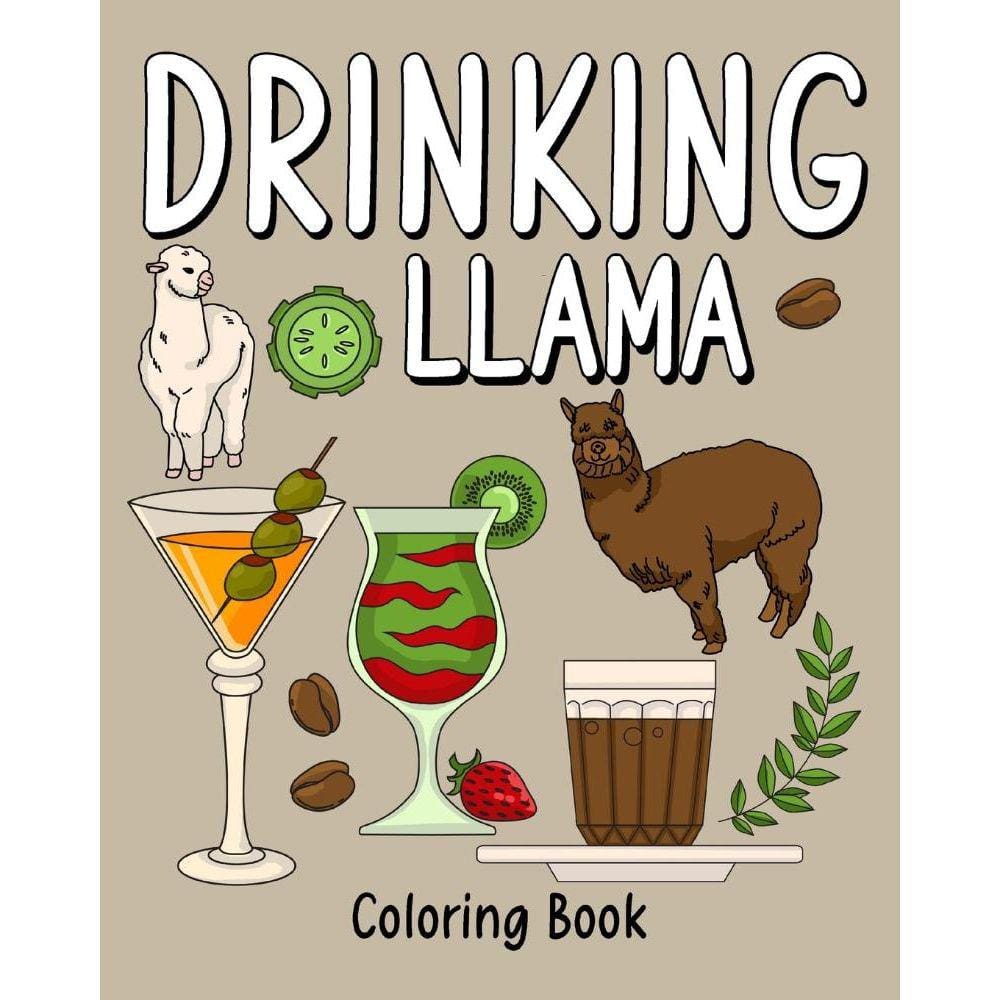 Drinking Llama Coloring Book